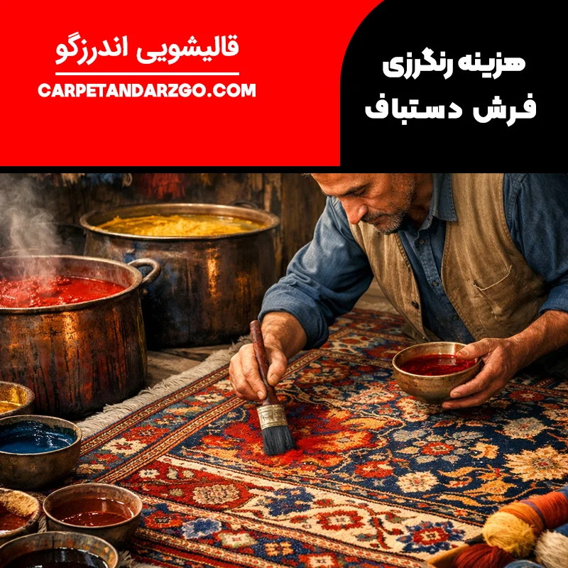 هزینه رنگرزی فرش دستباف